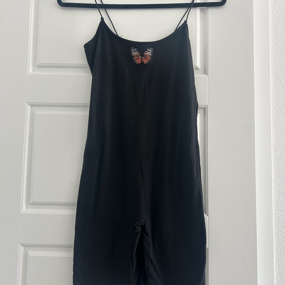 Derek Heart Black Jumpsuit with Butterfly Detail